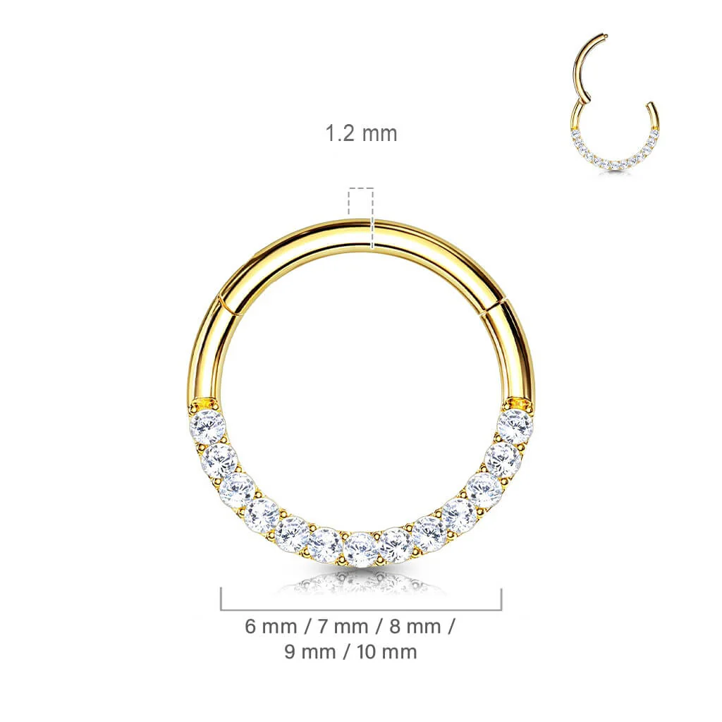 14 Karat Gold Ring Zirkonia Gelbgold Weißgold Clicker - Image 6