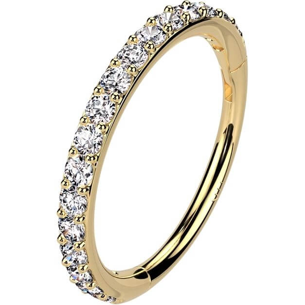 14 Karat Gold Ring Pavefassung Zirkonia Segment  - Image 4