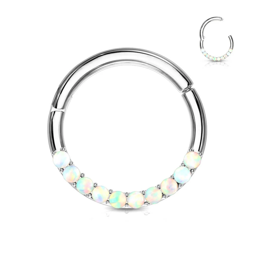 14 Karat Gold Ring Opal Gelbgold Weißgold Clicker - Image 2