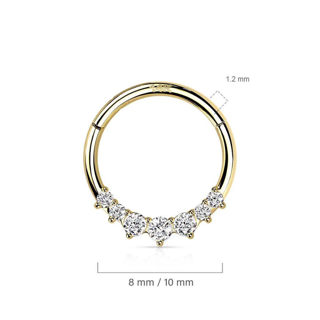 14 Karat Gold Ring Zirkonia Gelbgold Weißgold Clicker - Image 8