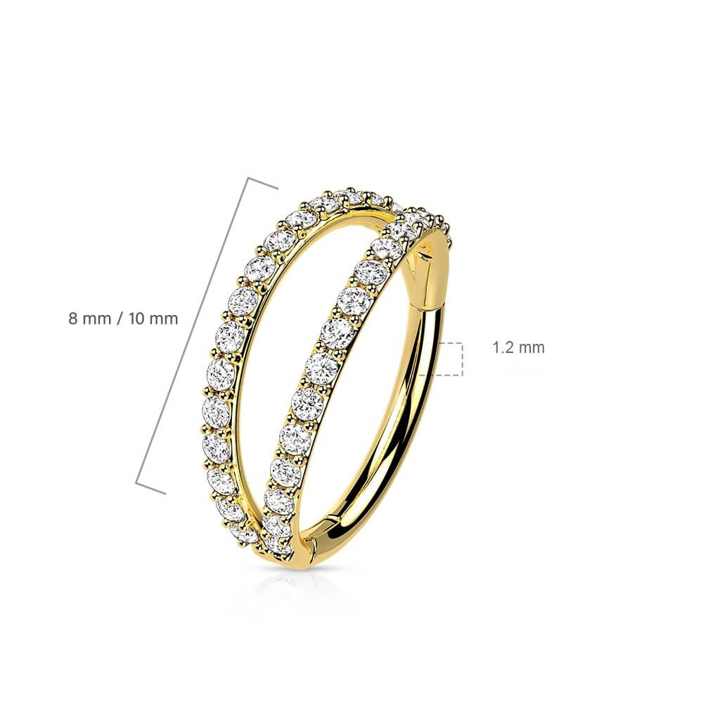 14 Karat Gold Ring Zirkonia Opal Gelbgold Weißgold Clicker - Image 8
