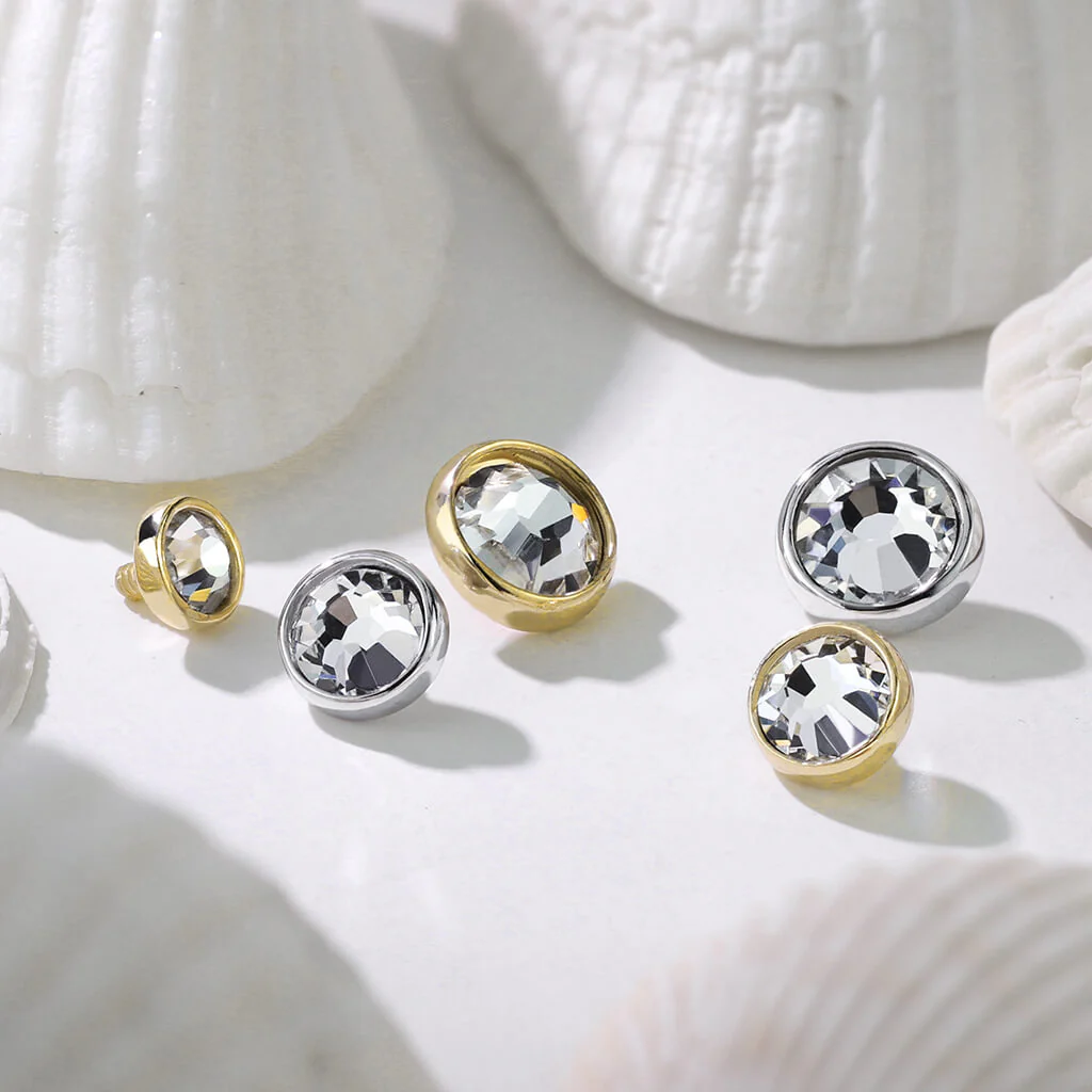 14 Karat Gold Zirkonia Kesselfassung Gelbgold Weißgold Innengewinde - Image 3