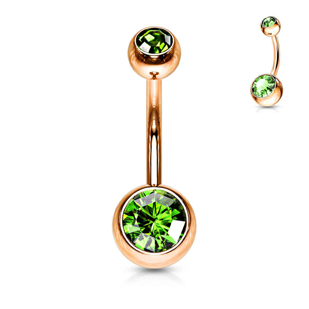 Bauchnabelpiercing Kugel Zirkonia Roségold - Image 10