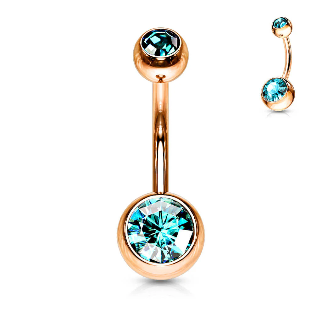 Bauchnabelpiercing Kugel Zirkonia Roségold - Image 12