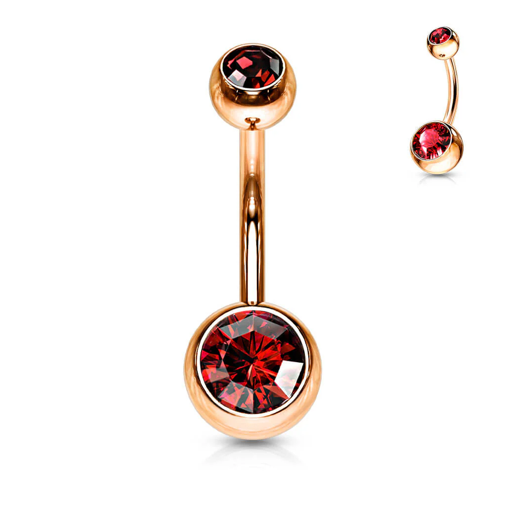 Bauchnabelpiercing Kugel Zirkonia Roségold - Image 13