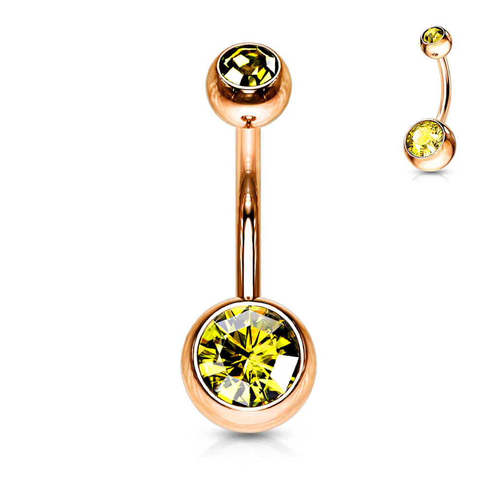 Bauchnabelpiercing Kugel Zirkonia Roségold - Image 14