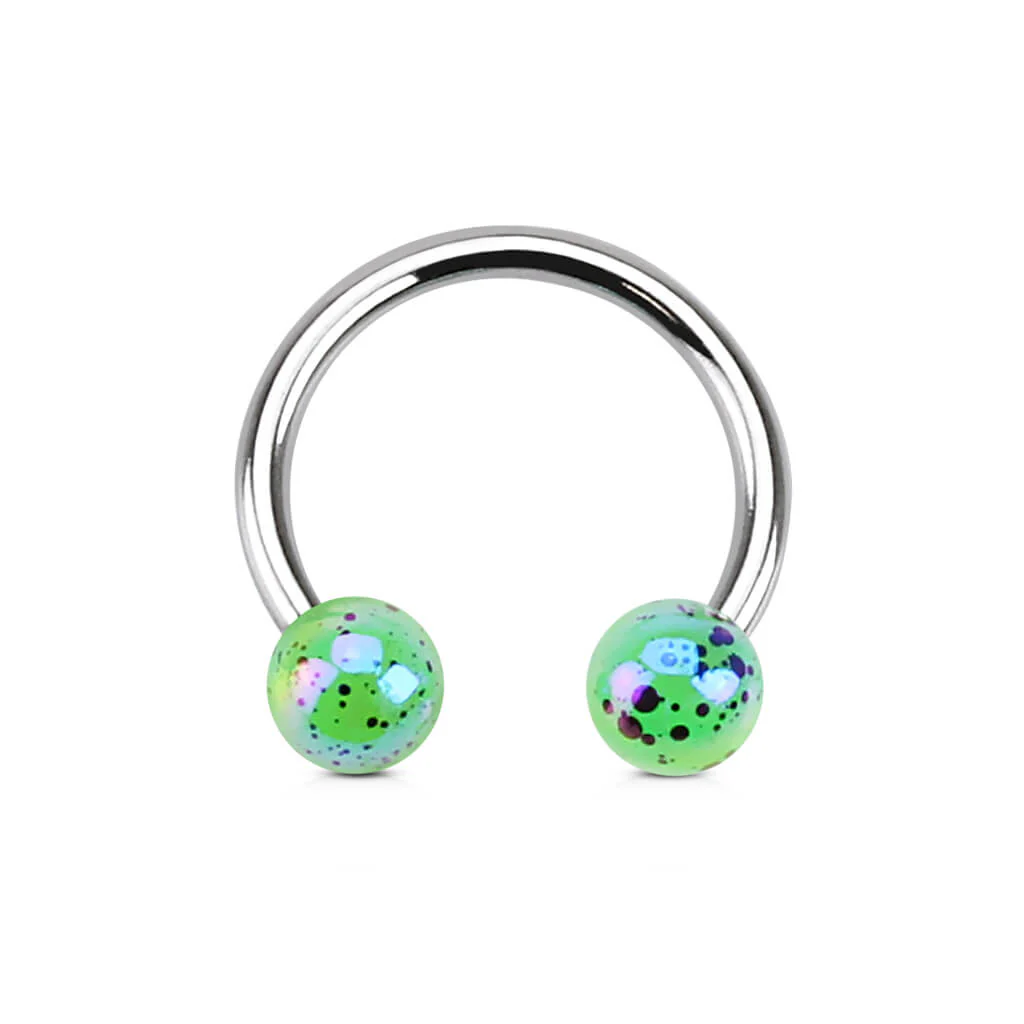 Hufeisen Piercing Acryl Glitzer Kugel - Image 3