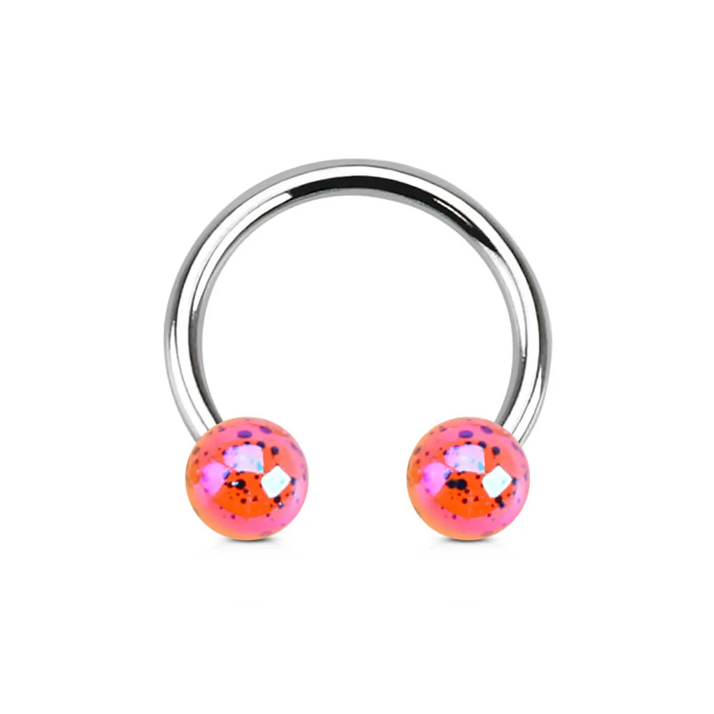 Hufeisen Piercing Acryl Glitzer Kugel - Image 4