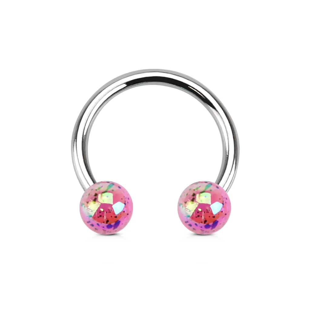 Hufeisen Piercing Acryl Glitzer Kugel - Image 5