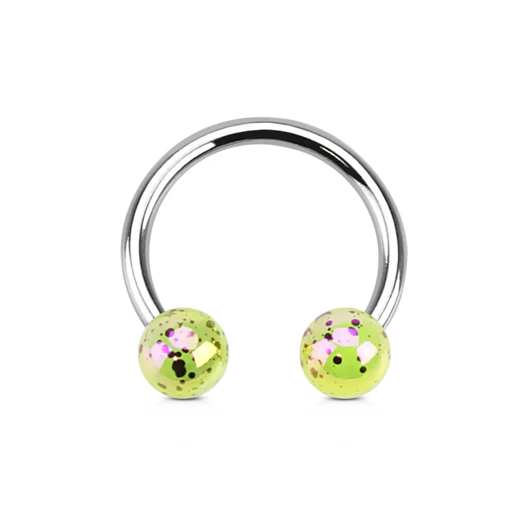Hufeisen Piercing Acryl Glitzer Kugel - Image 6