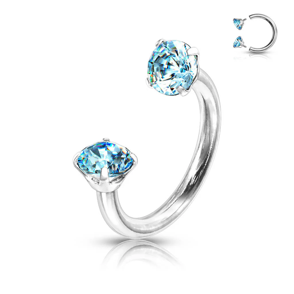 Hufeisen Piercing Zirkonia Innengewinde - Image 10