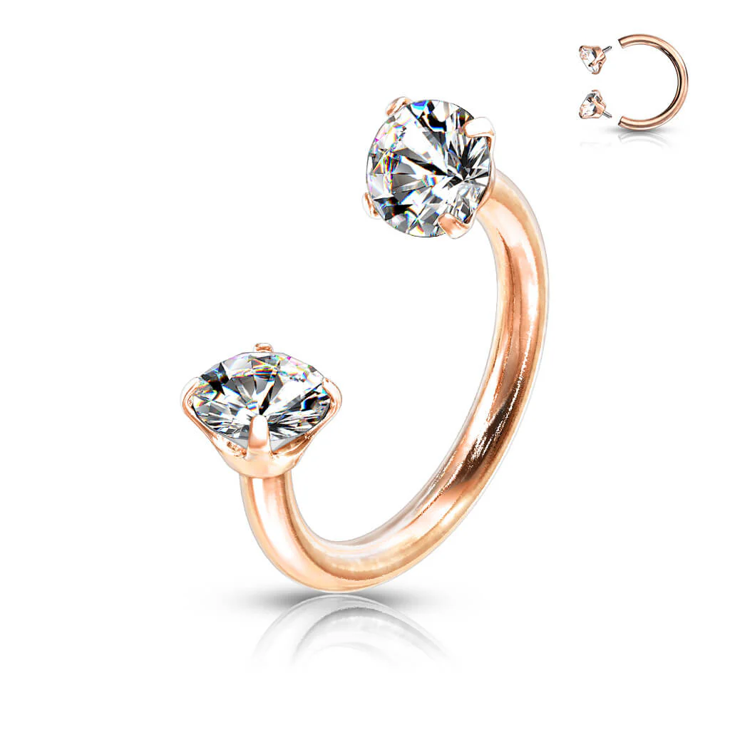 Hufeisen Piercing Zirkonia Innengewinde - Image 11