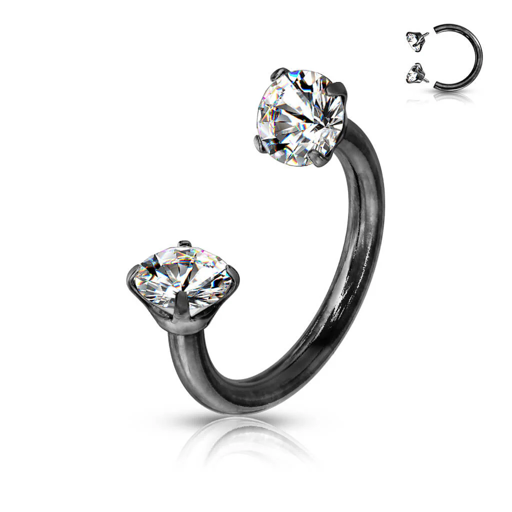 Hufeisen Piercing Zirkonia Innengewinde - Image 7
