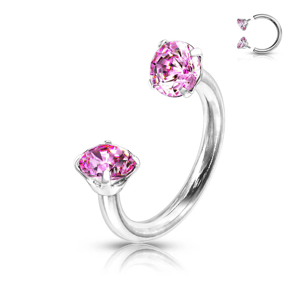 Hufeisen Piercing Zirkonia Innengewinde - Image 9