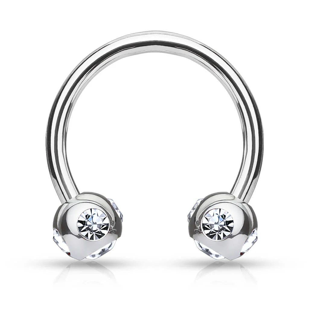 Hufeisen Piercing Kugel Zirkonia - Image 4