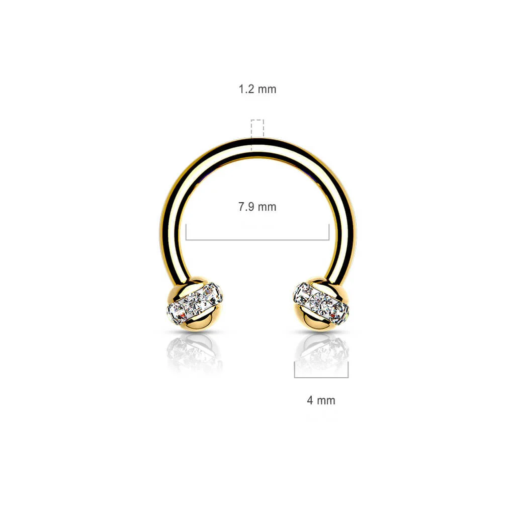 Hufeisen Piercing Kugel Zirkonia PVD - Image 10