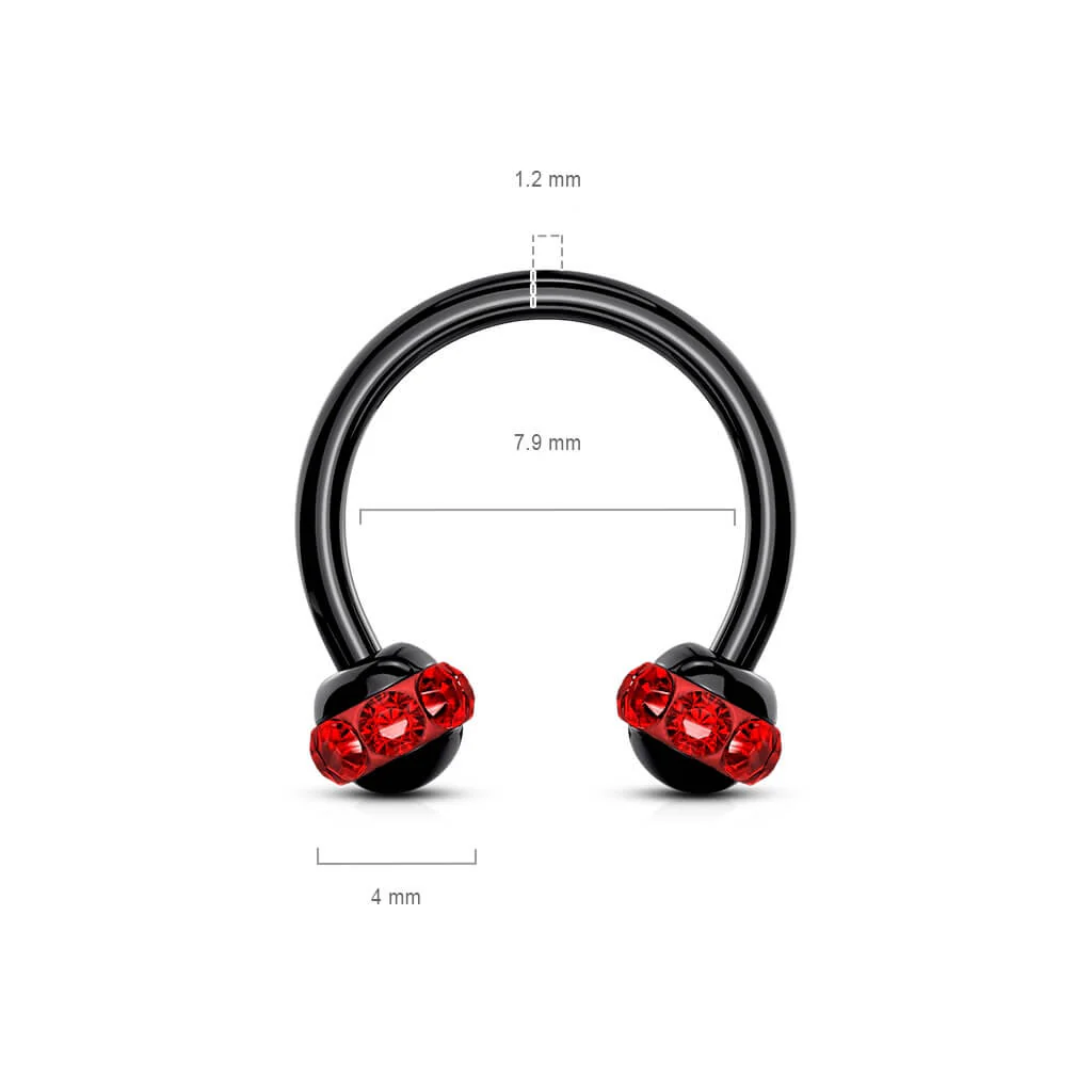 Hufeisen Piercing Schwarz Kugel Zirkonia PVD - Image 10