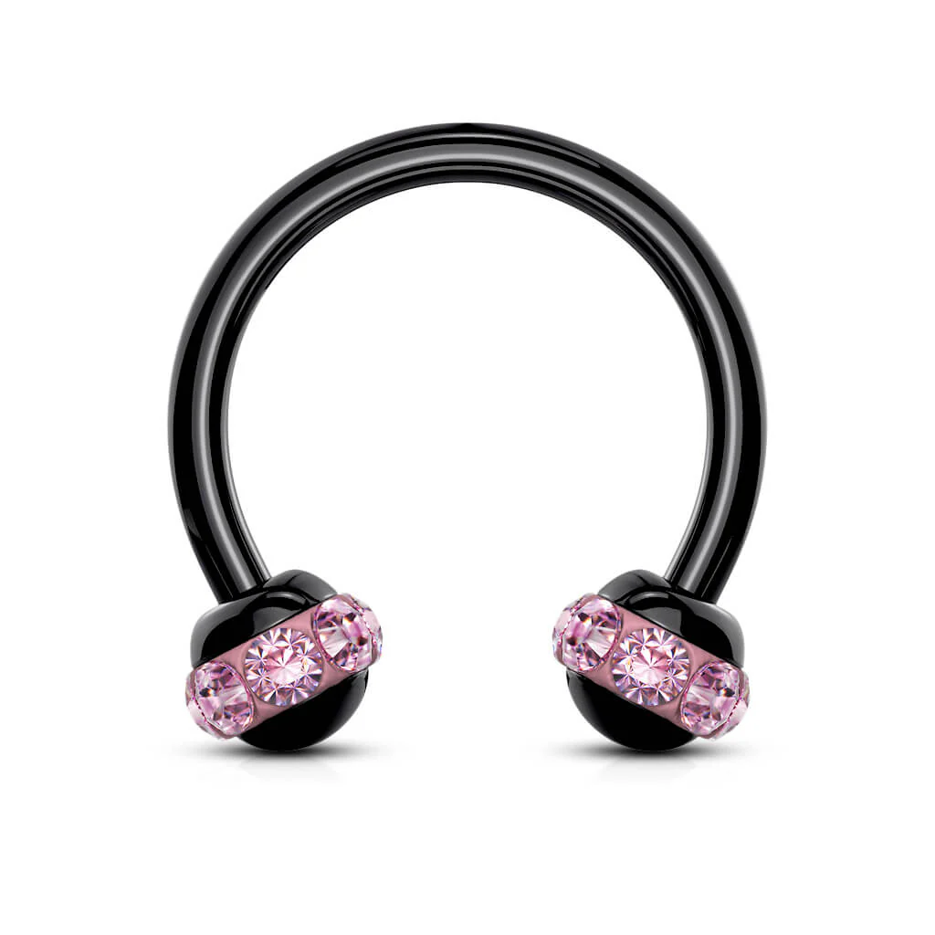Hufeisen Piercing Schwarz Kugel Zirkonia PVD - Image 5