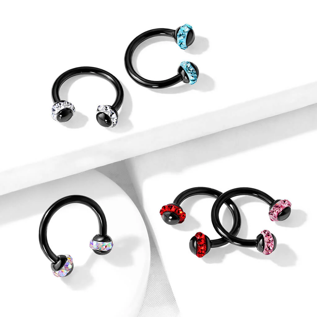 Hufeisen Piercing Schwarz Kugel Zirkonia PVD - Image 8