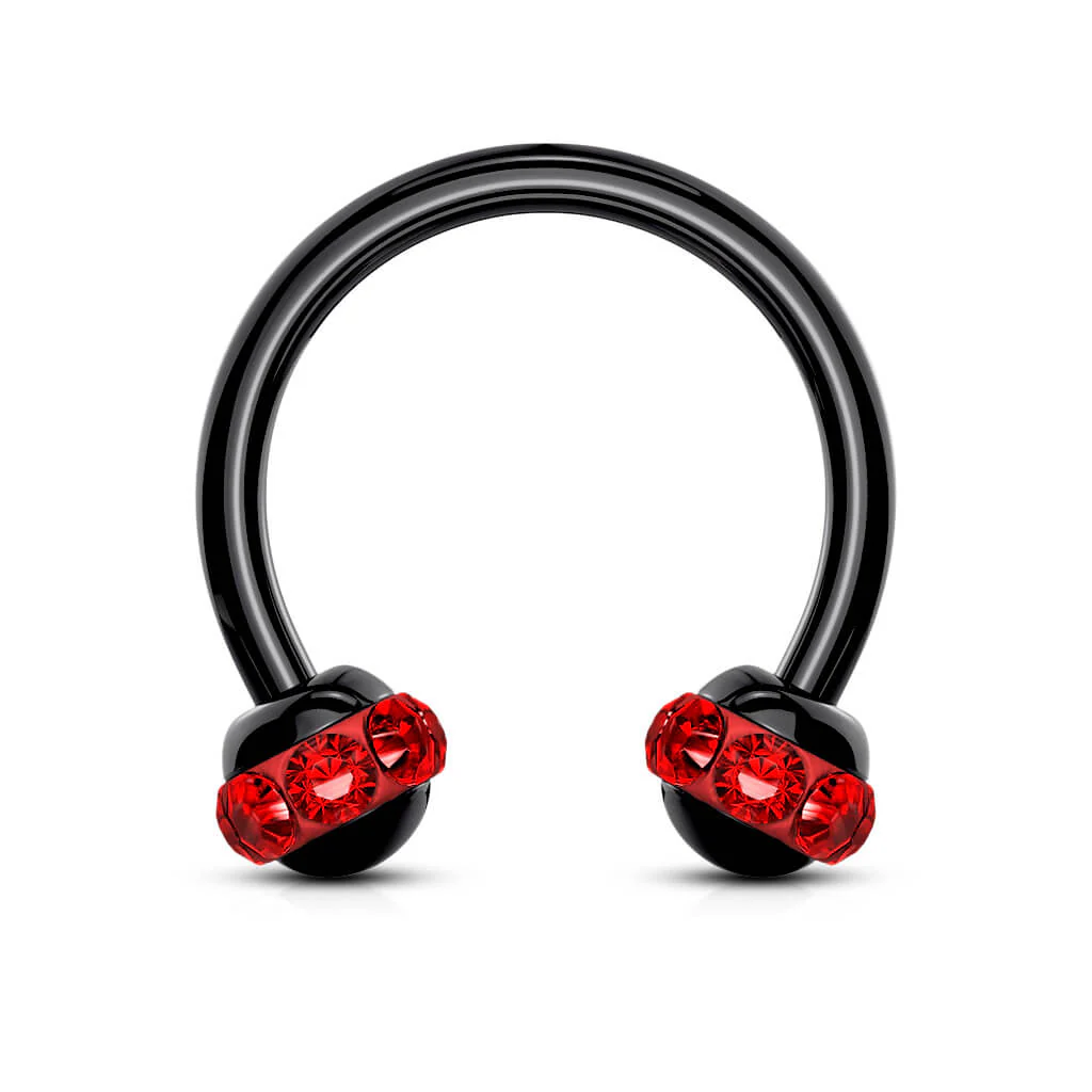 Hufeisen Piercing Schwarz Kugel Zirkonia PVD - Image 9