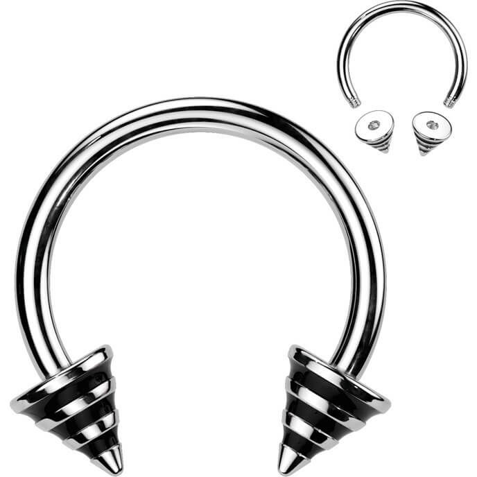 Hufeisen Piercing Gestreifter Stachel - Image 2