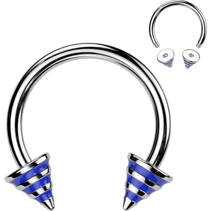 Hufeisen Piercing Gestreifter Stachel - Image 3
