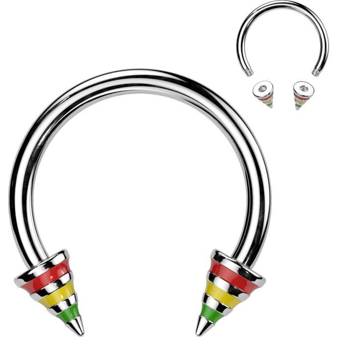 Hufeisen Piercing Gestreifter Stachel - Image 4
