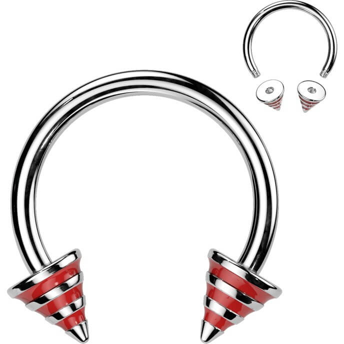 Hufeisen Piercing Gestreifter Stachel - Image 5