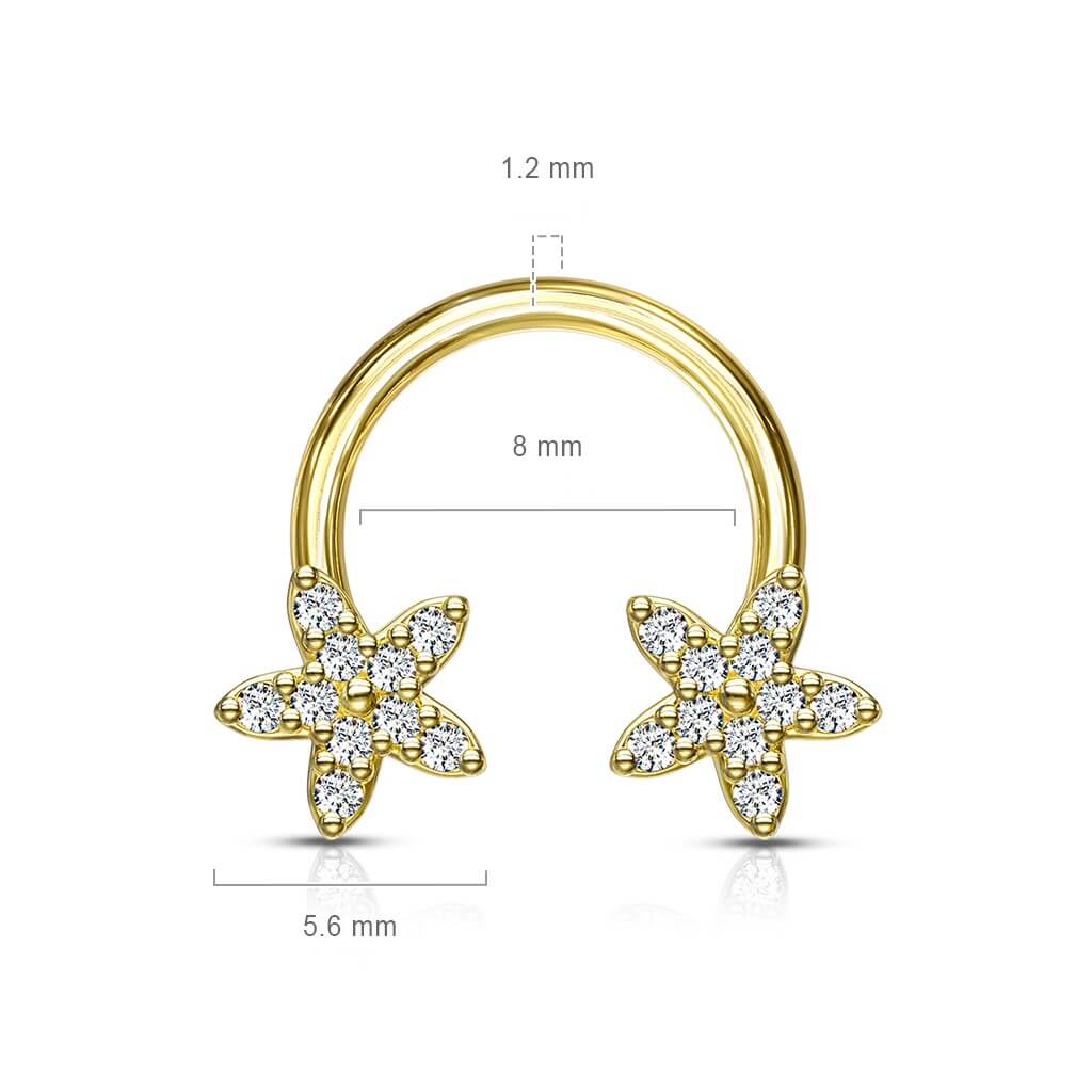 Hufeisen Piercing Sterne Zirkonia - Image 3