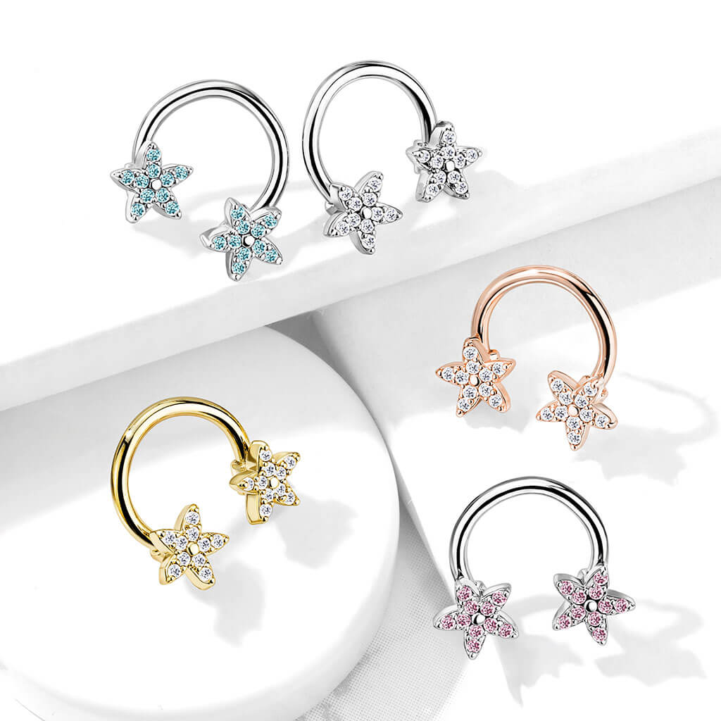 Hufeisen Piercing Sterne Zirkonia - Image 9