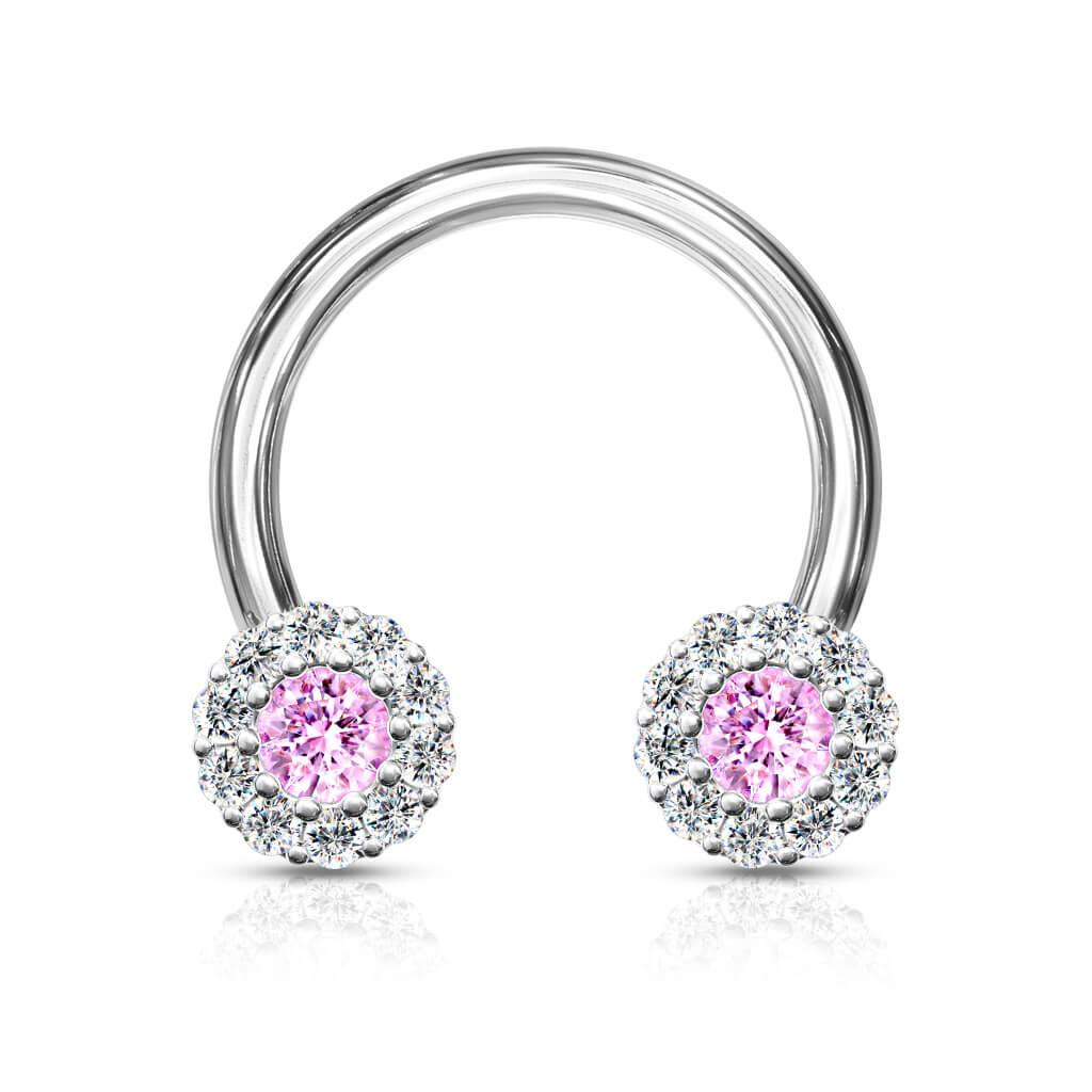 Hufeisen Piercing Kugel Zirkonia Silber - Image 6