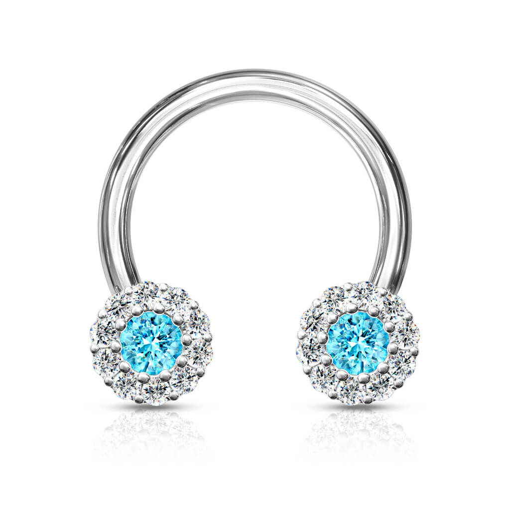 Hufeisen Piercing Kugel Zirkonia Silber - Image 7