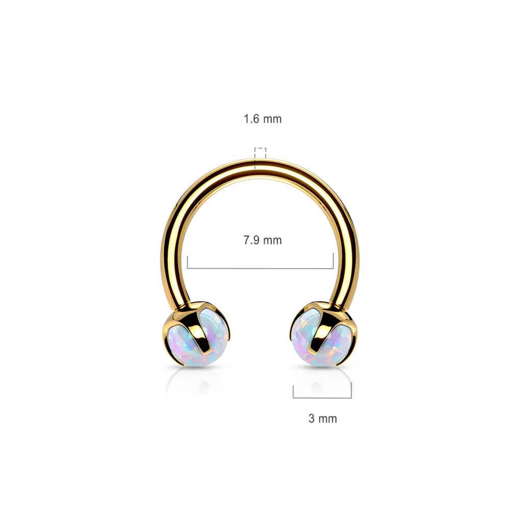 Hufeisen Piercing Kugel Opal Innengewinde - Image 11