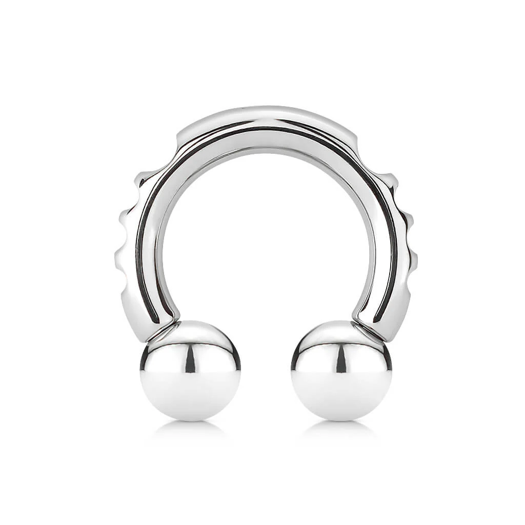 Hufeisen Piercing Einkerbung Silber - Image 2