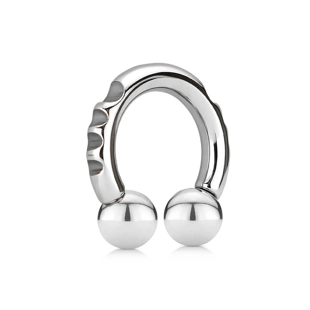 Hufeisen Piercing Einkerbung Silber - Image 3