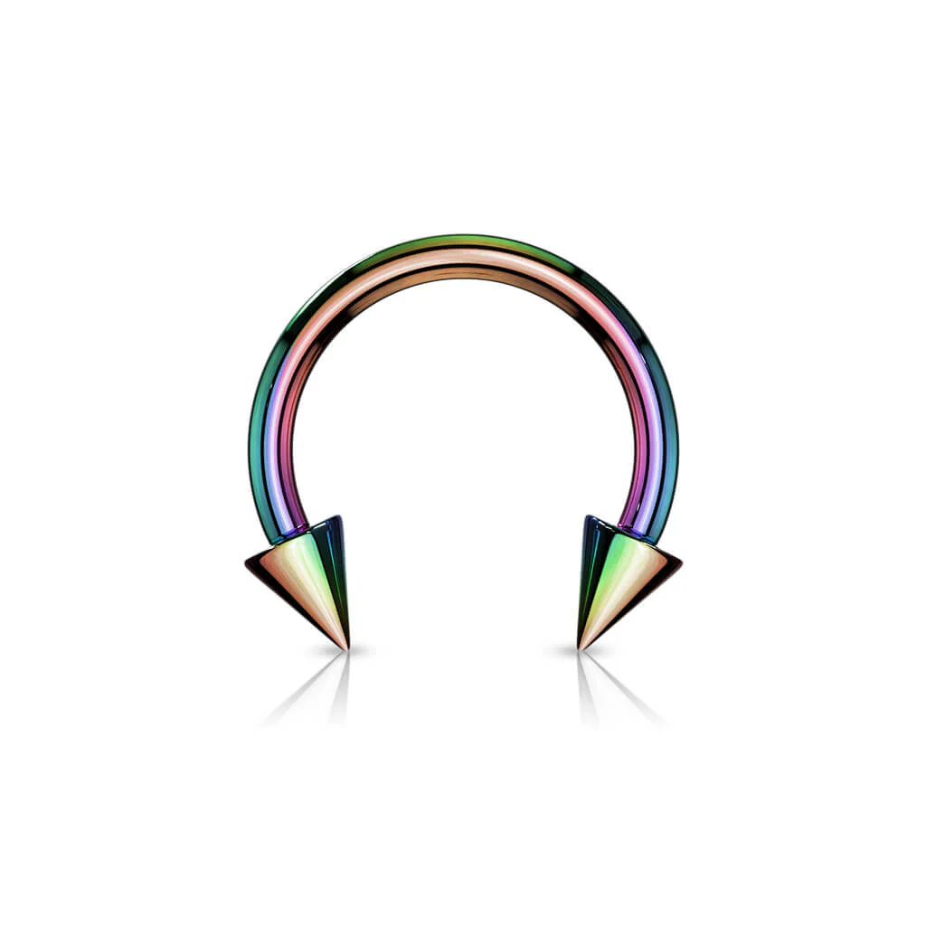 Hufeisen Piercing Regenbogen Stachel Titan PVD - Image 12