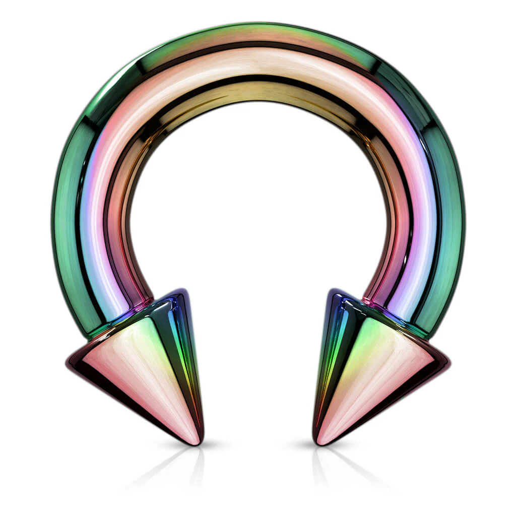 Hufeisen Piercing Regenbogen Stachel Titan PVD - Image 14