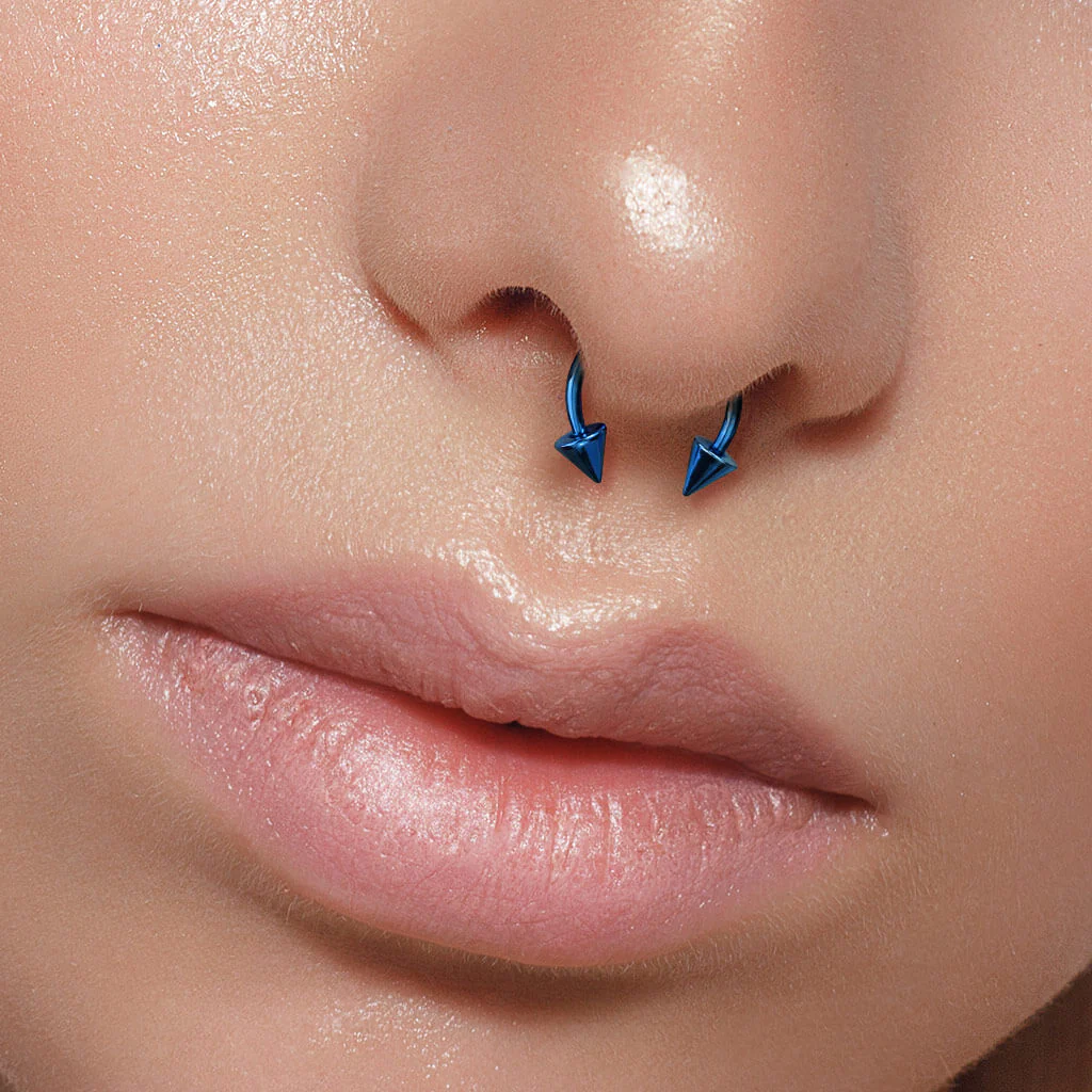 Hufeisen Piercing Regenbogen Stachel Titan PVD - Image 3