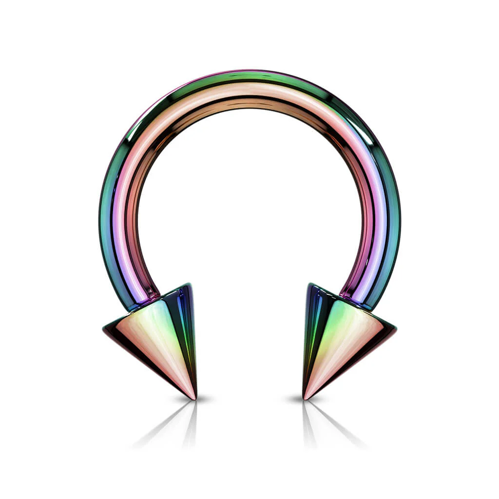 Hufeisen Piercing Regenbogen Stachel Titan PVD - Image 6