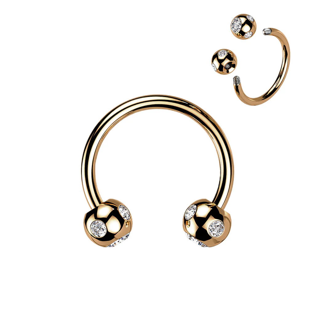 Hufeisen Piercing 5 Zirkonia Titan PVD - Image 5