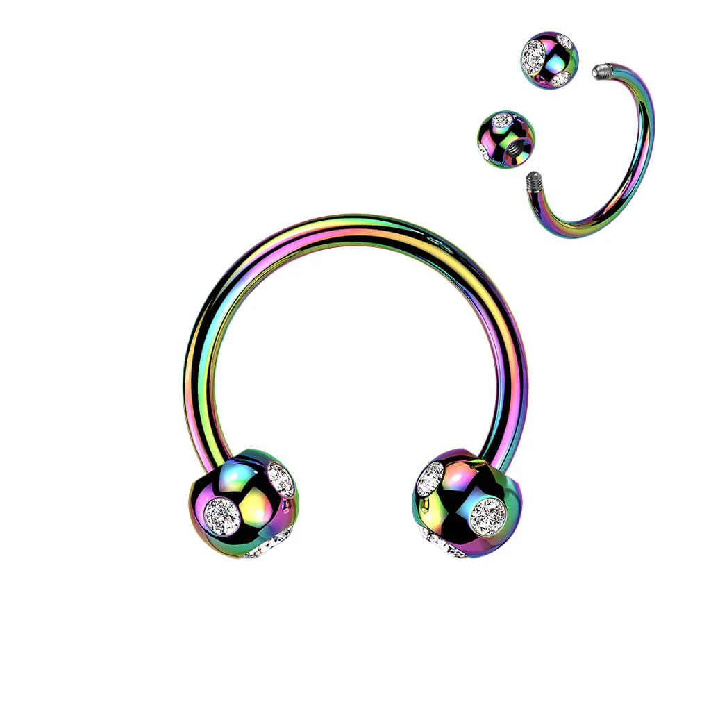 Hufeisen Piercing 5 Zirkonia Titan PVD - Image 6