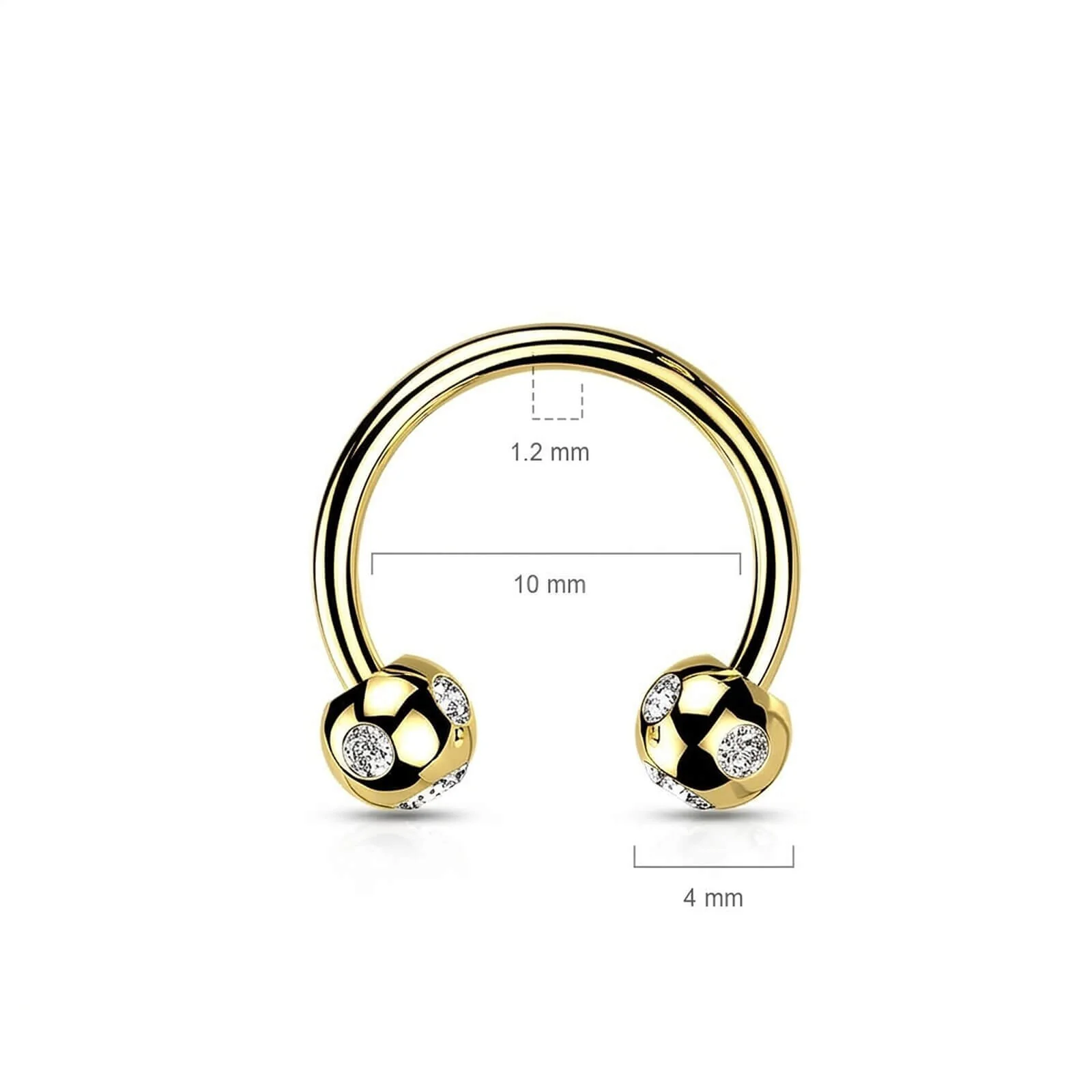 Hufeisen Piercing 5 Zirkonia Titan PVD - Image 7