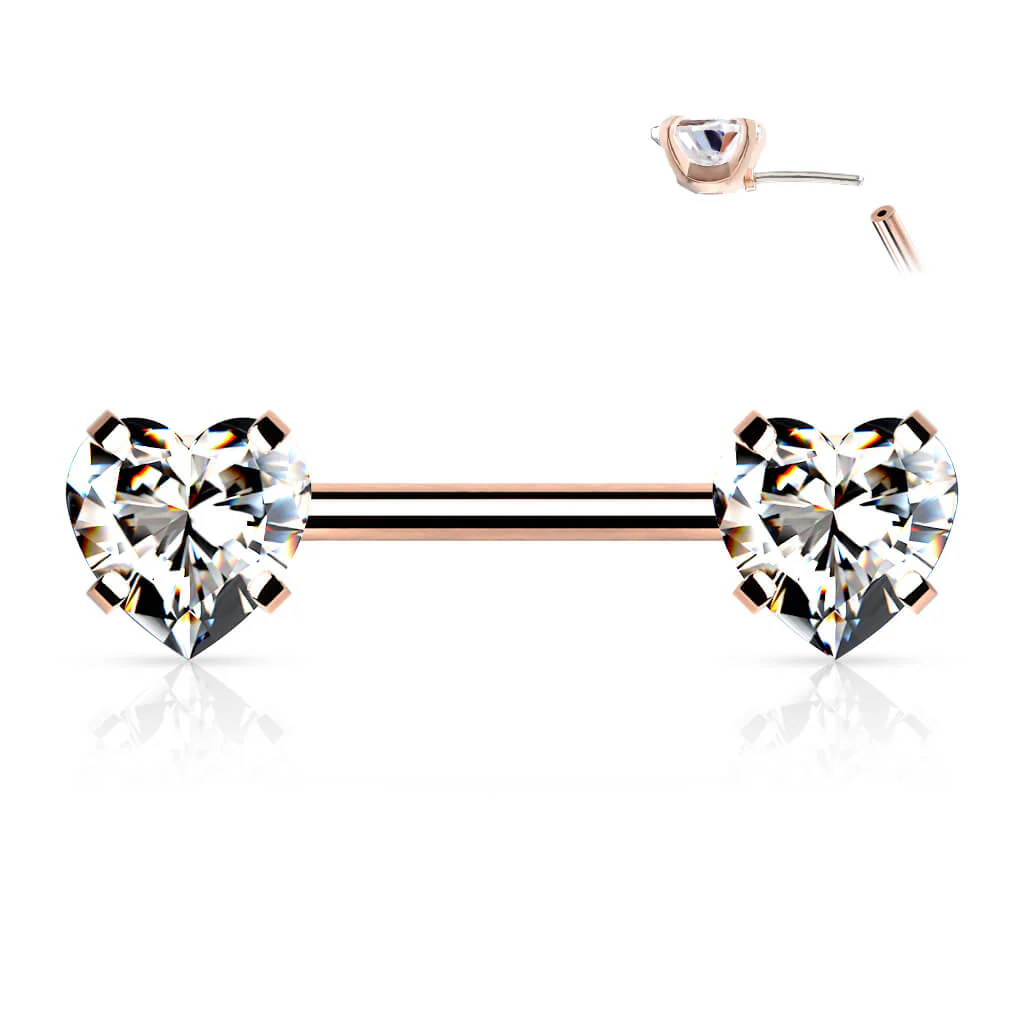 Nippelpiercing Herz Zirkonia Push-In - Image 11