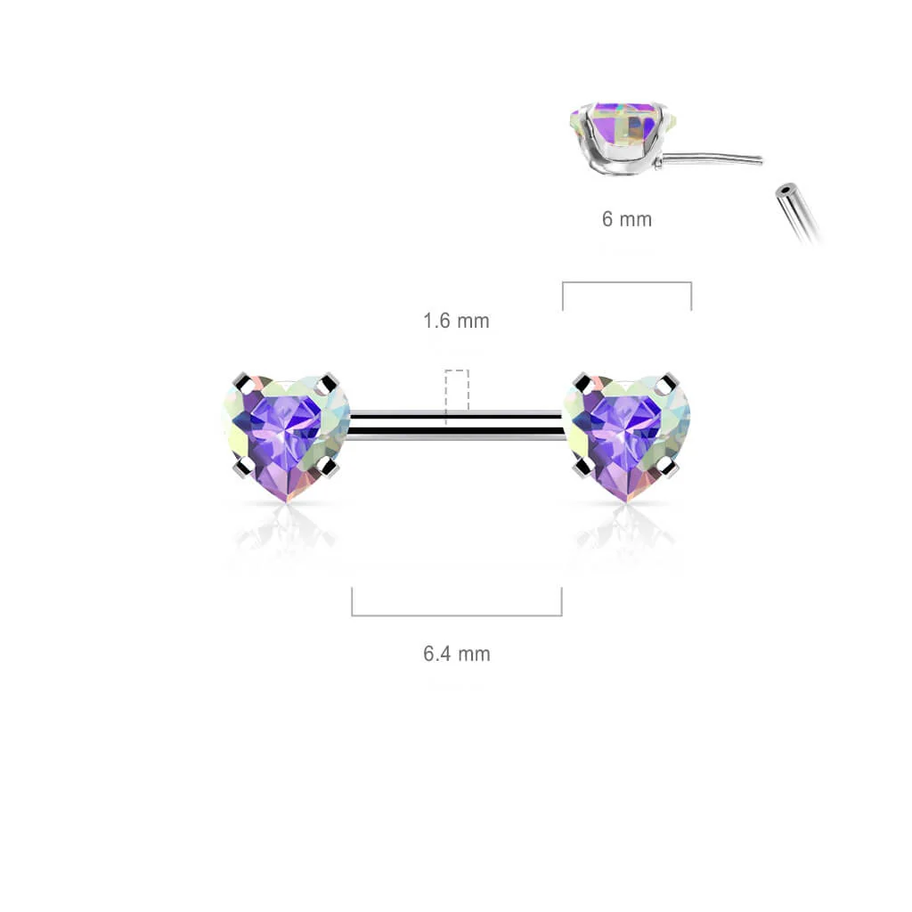 Nippelpiercing Herz Zirkonia Push-In - Image 3