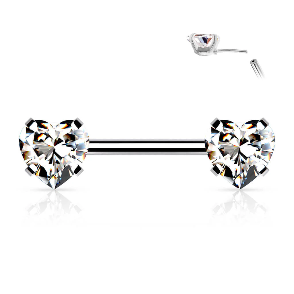 Nippelpiercing Herz Zirkonia Push-In - Image 4