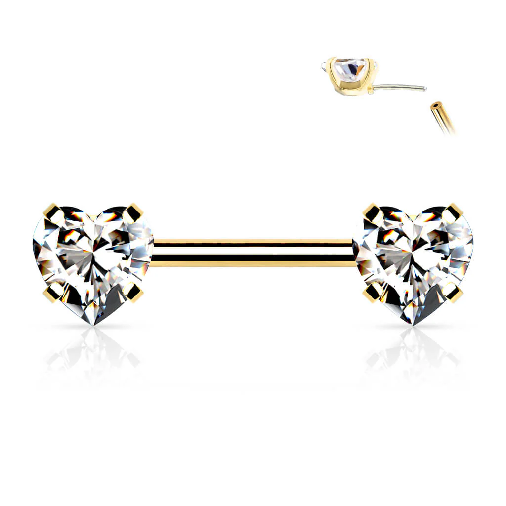 Nippelpiercing Herz Zirkonia Push-In - Image 6