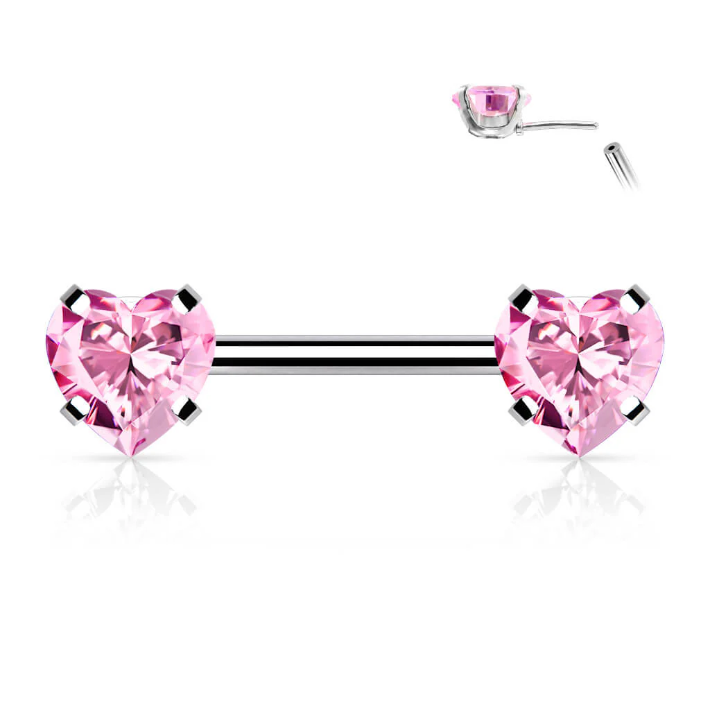 Nippelpiercing Herz Zirkonia Push-In - Image 8