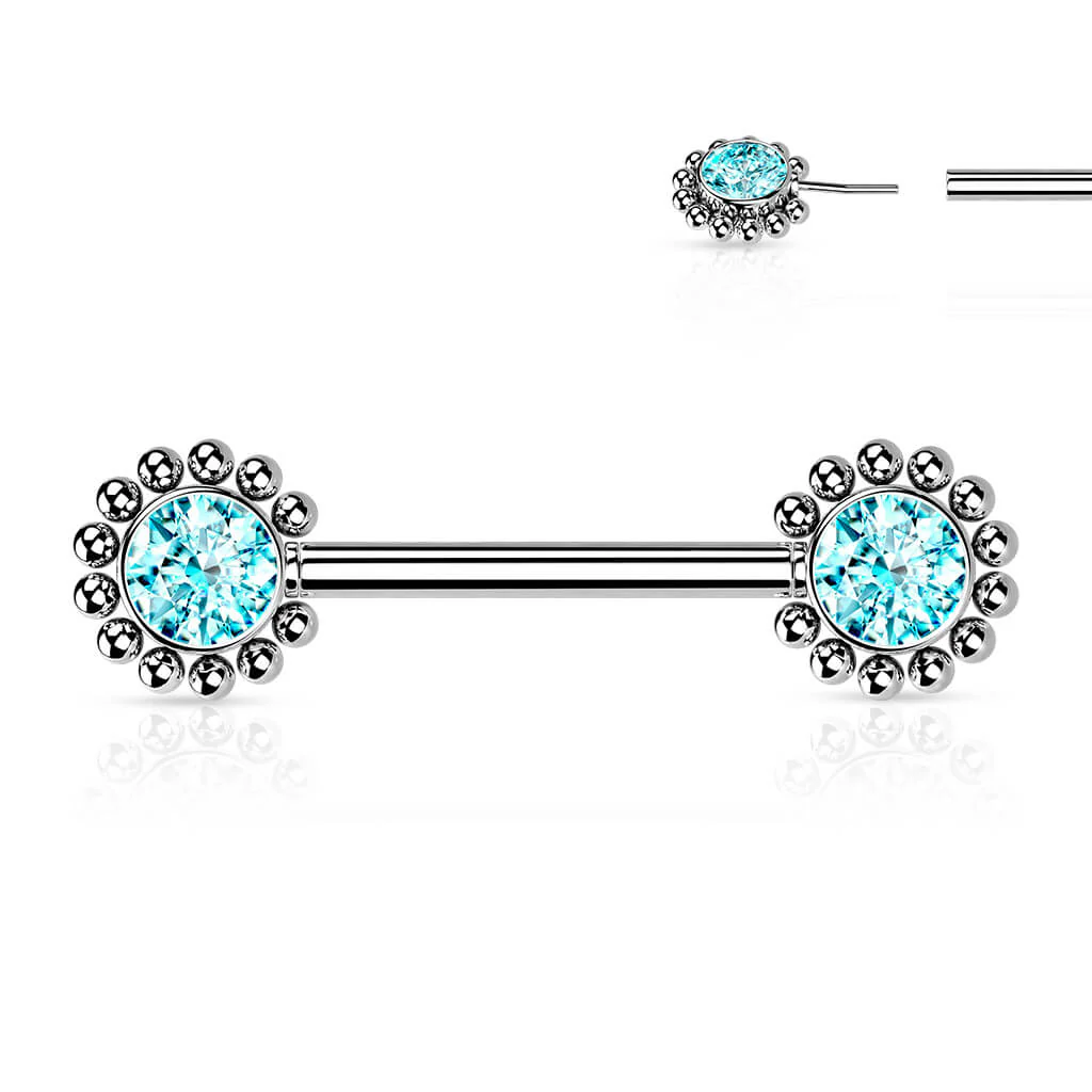 Nippelpiercing Blume Zirkonia Push-In - Image 10