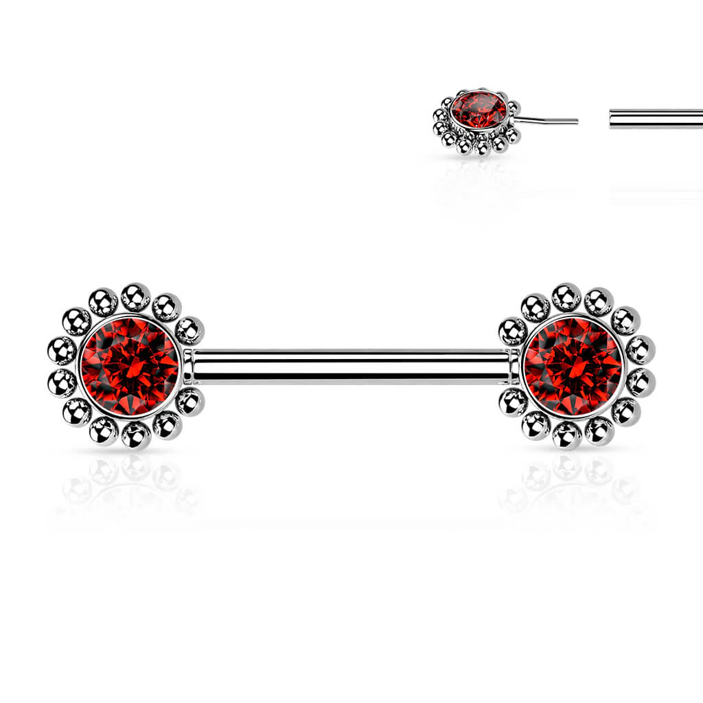 Nippelpiercing Blume Zirkonia Push-In - Image 11