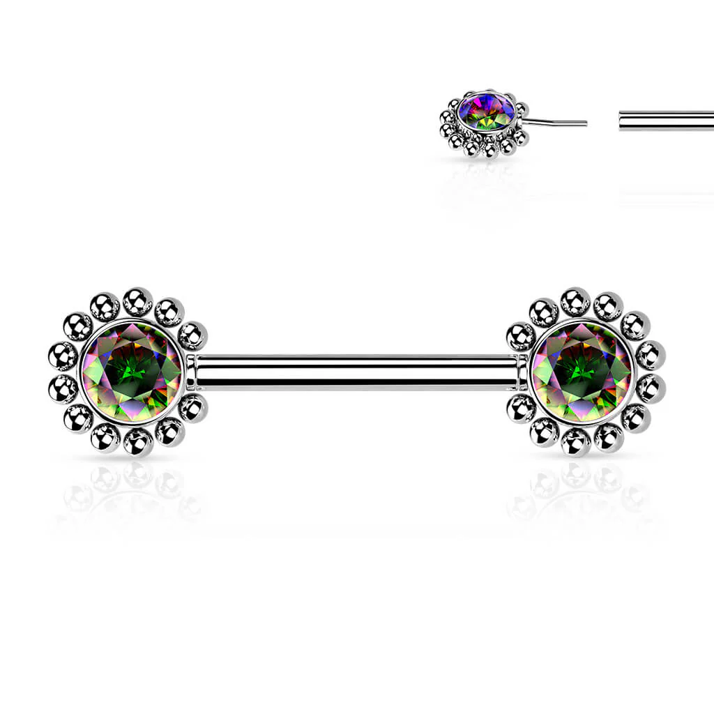 Nippelpiercing Blume Zirkonia Push-In - Image 13